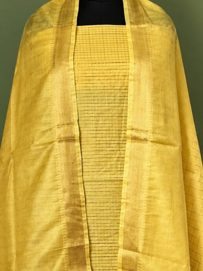 Indiehaat | Kota Silk Zari Woven Three Piece Suit Yellow