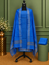 Indiehaat | Kota Silk Zari Woven Three Piece Suit Blue
