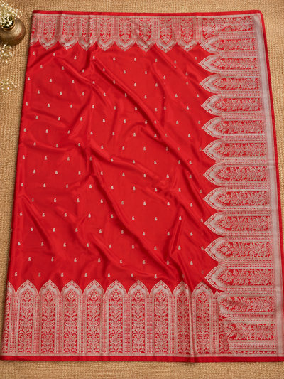 Swarna Shringar Mashru Banarasi Silk Saree Crimson Red