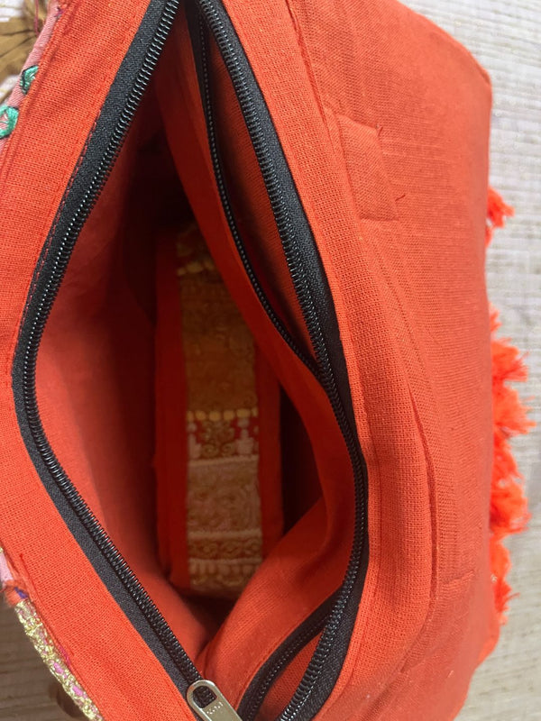 Khamma Ghani Kambadiya Coppery Brown Sling Bags