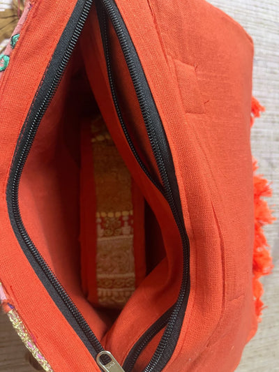 Khamma Ghani Kambadiya Dusky Brown Sling Bags