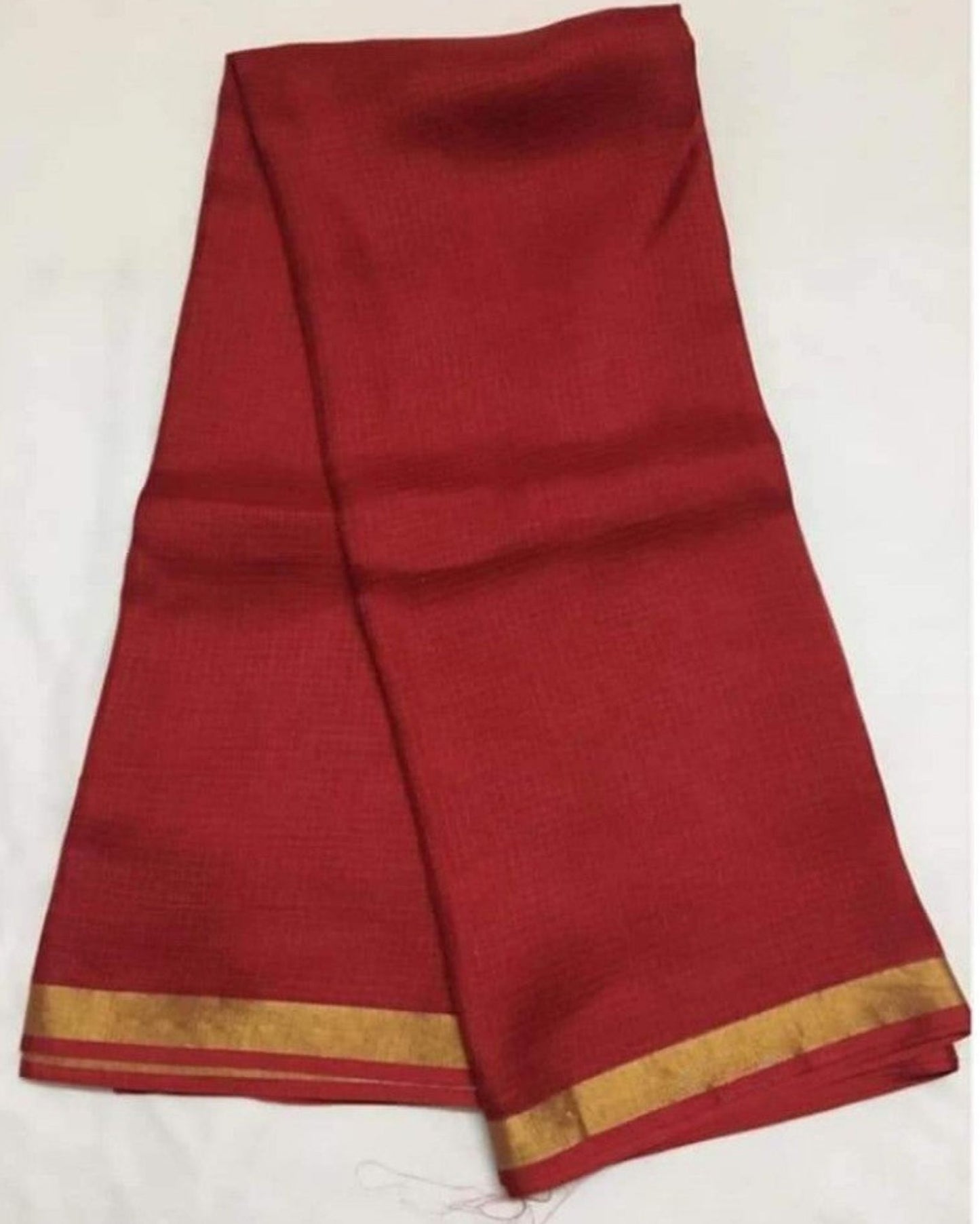 Fascinating Pure Silk Kota Doria Handdyed Red Saree