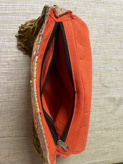Khamma Ghani Kambadiya Bronze Brown Sling Bags