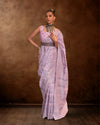 Indiehaat | Kafreen Silk Handloom Weaving Mauve Saree