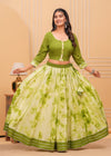 Indiehaat | Blockprinted Green Lehanga Choli Set