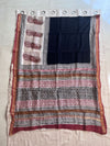 Black Kalamkari Chanderi Silk Saree | Indiehaat