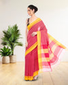 Handloom Mark Patteda Anchu Bold Red Cotton Saree