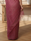 Enchanting Bansbara Tussar Silk Handloom Wine Saree