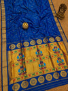 Rajdhara Handloom Paithani Silk Saree Royal Blue