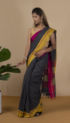 Handloom Mark Patteda Anchu Classic Black Cotton Saree