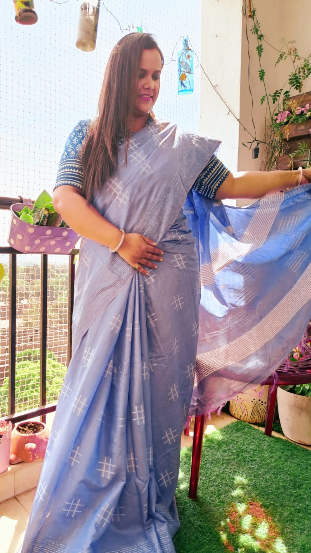 Katan Jordy Blue Silk Saree Weaving Design with Blouse-Indiehaat