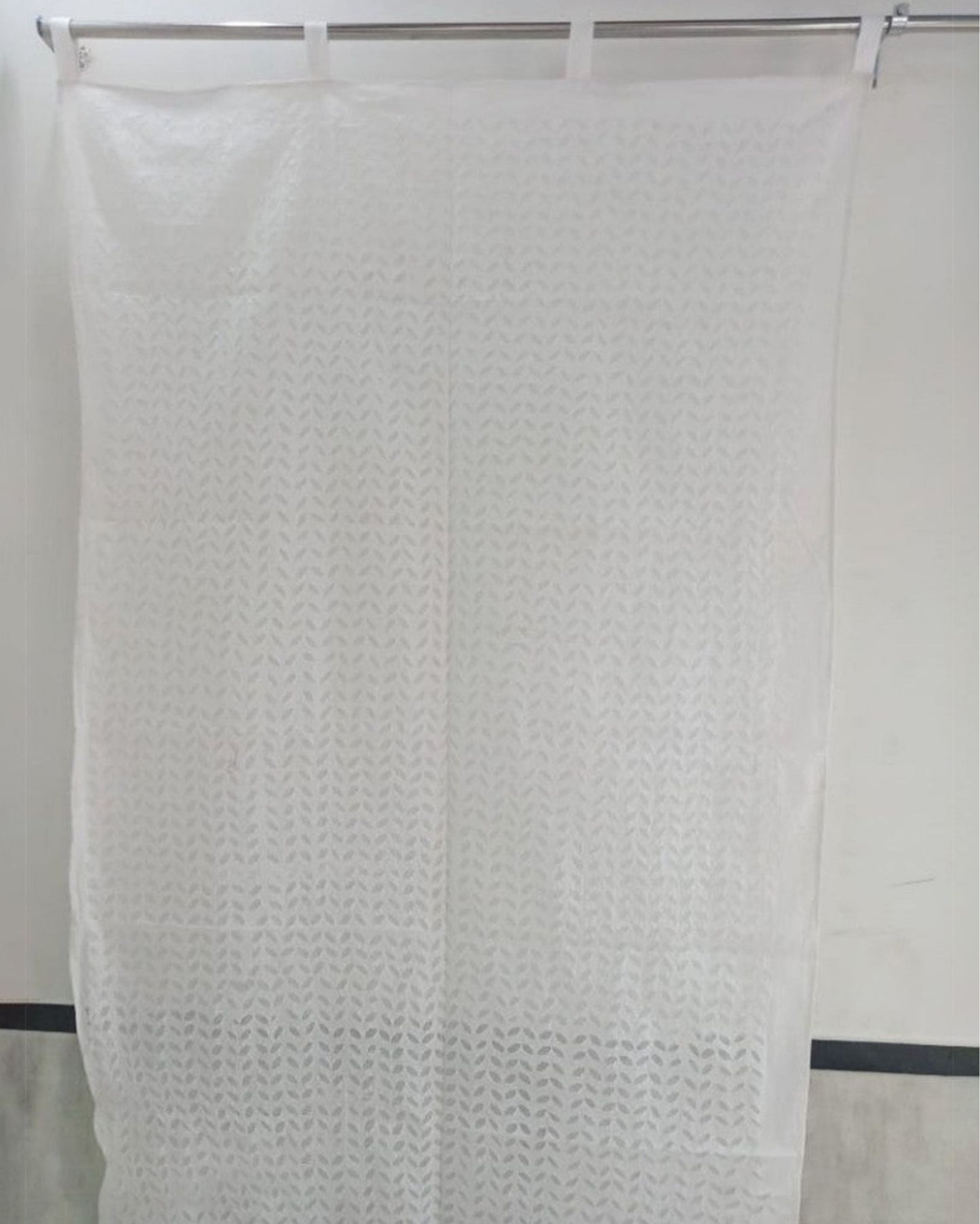 Airy Handcrafted White Applique Curtain