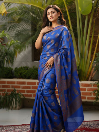 Buy Online Silkmark Certified Banarasi Muga Tussar Saree