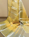 Poised Banarasi Pure Organza Silk Yellow Saree