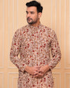 Indiehaat | Royal Reflection BlockPrinted Cotton Kurta Pyjama Calm Beige