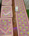 Cotton Runner and Mat Set (1 Runner+6 Mat) Dusty Rose Pink Color with Napkin (6 piece)