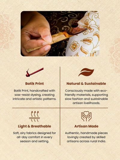 Tranquil Slub Linen Wax Batik Hand Dyed Saree Ink Blue