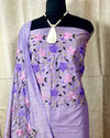 Indiehaat | Khadi Cotton Embroidered Lavender Suit | Unique Suit