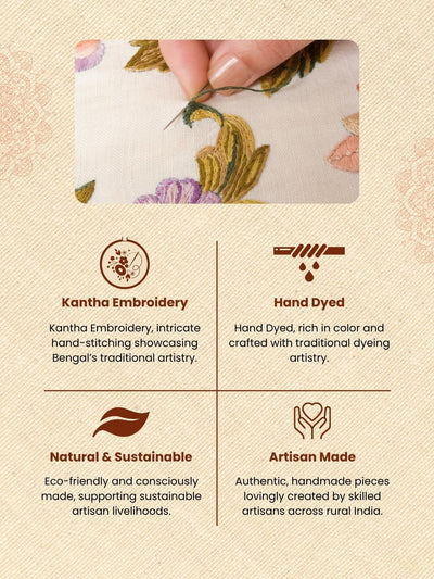 Khamma Ghani Detailed Cotton Morha / Pouffe Cover Kantha Work