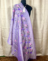 Indiehaat | Khadi Cotton Embroidered Lavender Suit | Unique Suit