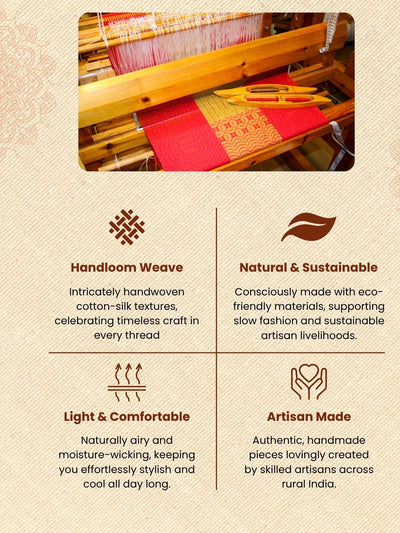 Splendid Maheshwari Tissue Silk Handwoven Saree Golden