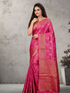 Buy Silkmark Banarasi Muga Tussar Pink Saree Online