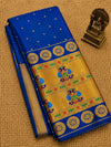 Rajdhara Handloom Paithani Silk Saree Royal Blue