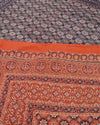 Indiehaat | Ajrakh Print Orange & Blue Reversible Bedspread