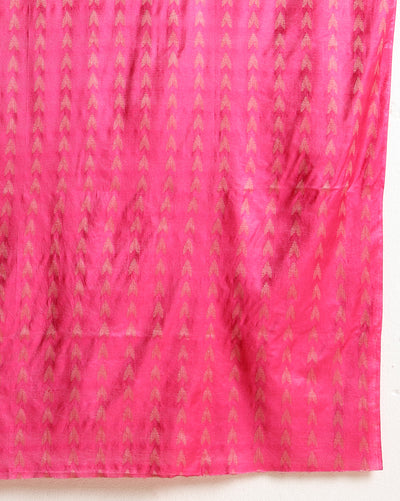 Indiehaat | Katan Silk Jaquard Dress Material Pink & Beige