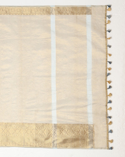 Indiehaat | Banarasi Crushed Tissue Silk Gold