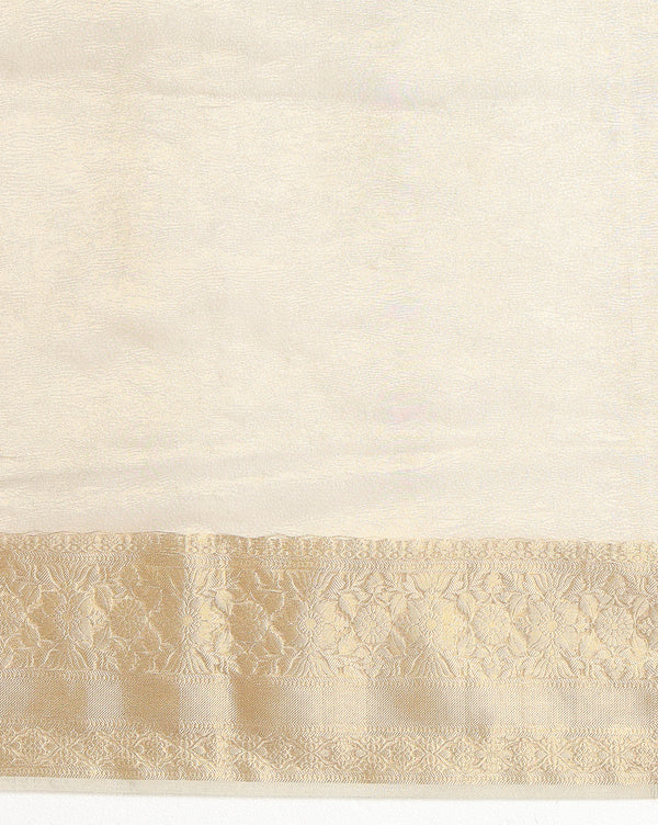 Indiehaat | Banarasi Crushed Tissue Silk Gold