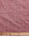 Indiehaat | Silk Linen Embroidery Saree Red