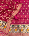 Indiehaat | Banarasi Cotton Brocade Suit Pink