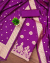 Indiehaat | Banarasi Brocade Lichi Silk Violet Suit
