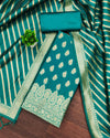 Indiehaat | Banarasi Lichi Silk Green Suit Brocade Weaving