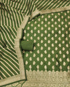 Indiehaat | Banarasi Lichi Silk Green Suit Brocade Weaving