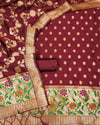 Indiehaat | Banarasi Lichi Silk Brocade Brown Suit