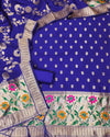 Indiehaat | Banarasi Lichi Silk Brocade Blue Suit