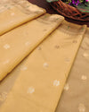 Indiehaat | Banarasi Brocade Lichi Silk Cream Dupatta