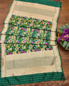 Indiehaat | Banarasi Silk Brocade Dupatta Green