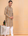 Indiehaat | BlockPrinted Cotton Kurta Pyjama Beige