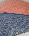 Indiehaat | Ajrakh Print Blue & Orange Reversible Bedspread