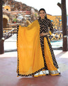 Indiehaat | Blockprinted Cotton Black & Yellow Lehanga Choli Set