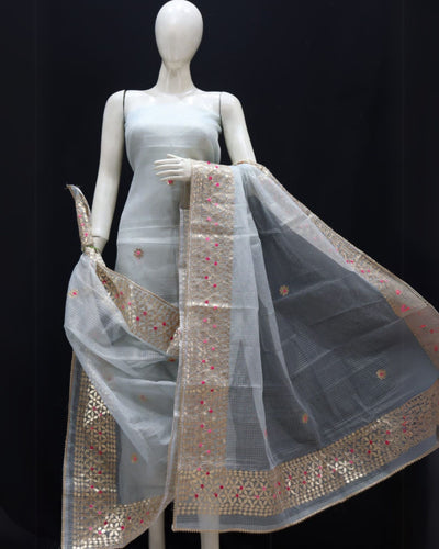 Indiehaat | Kota Cotton Gota Patti Gray Suit Set