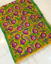 Indiehaat | Mangalagiri Silk Handpainted Yellow Dupatta