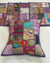 Indiehaat Khamma Ghani Kambadiya Purple Cushion Cover | Elegant Décor
