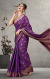 Ornate Banarasi Silk Jaquard Royal Purple Saree