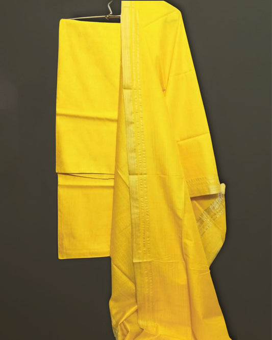 Katan Silk Inspiring Handcrafted Yellow Suit