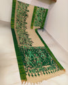 Indiehaat | Mangalagiri Handpainted Silk Saree Green