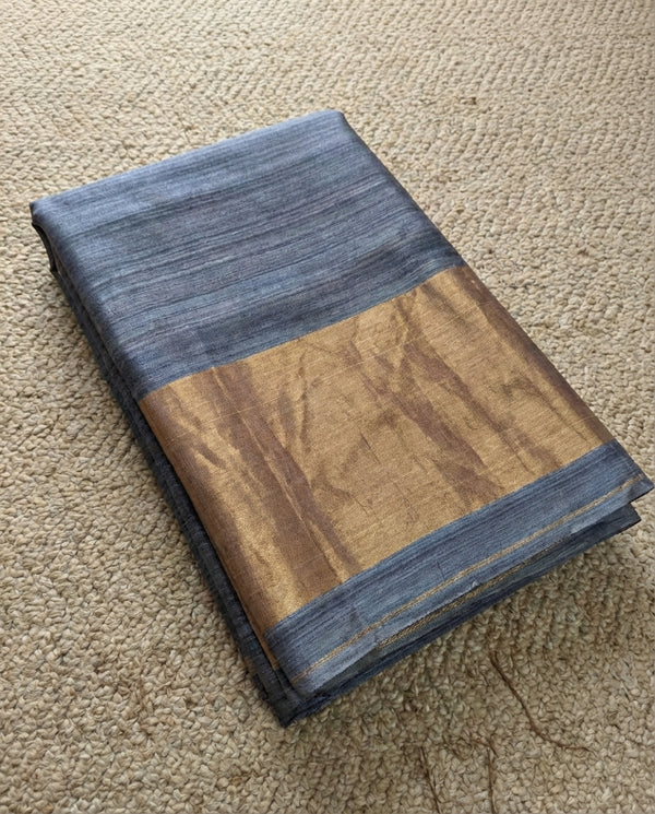 Indiehaat | Silkmark Pure Silk Handloom Saree Gray